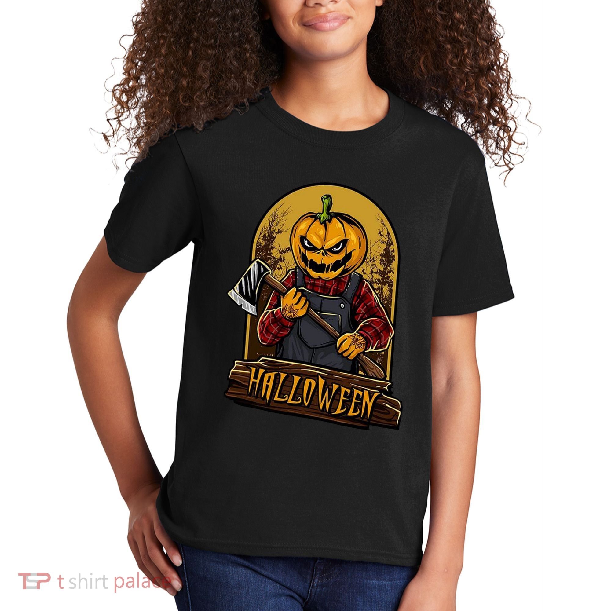 Jack O Lantern Reaper Pumpkin Kids T-Shirt