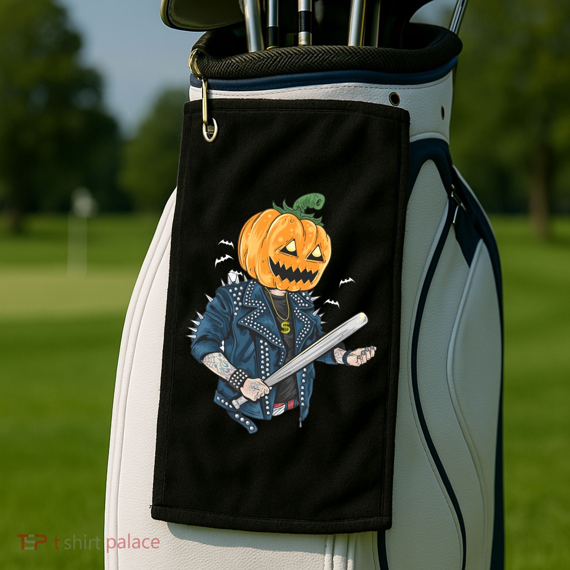 Jack O Lantern Gangster Gang Golf Towel
