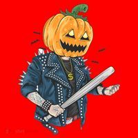 Jack O Lantern Gangster Gang Santa Hat thumb 1