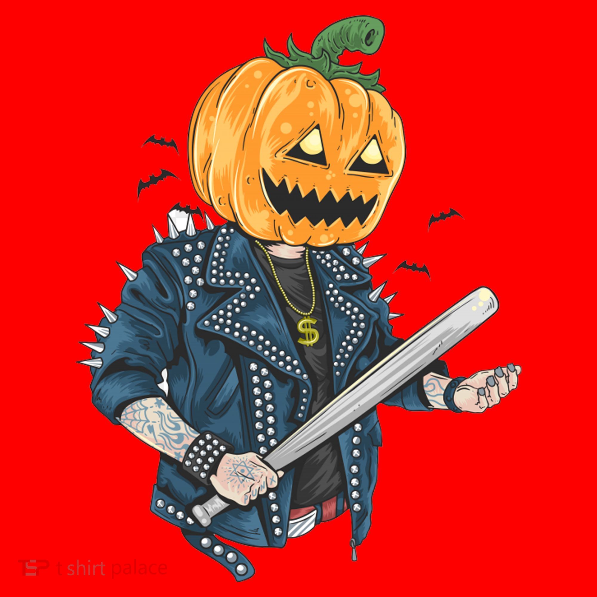 Jack O Lantern Gangster Gang Santa Hat