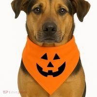 Jack O Lantern Pumpkin Halloween Costume USA-Made Doggie Bandana thumb 1