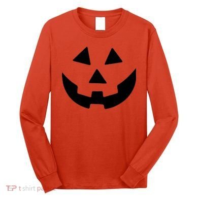 Jack O Lantern Pumpkin Halloween Costume Long Sleeve Shirt