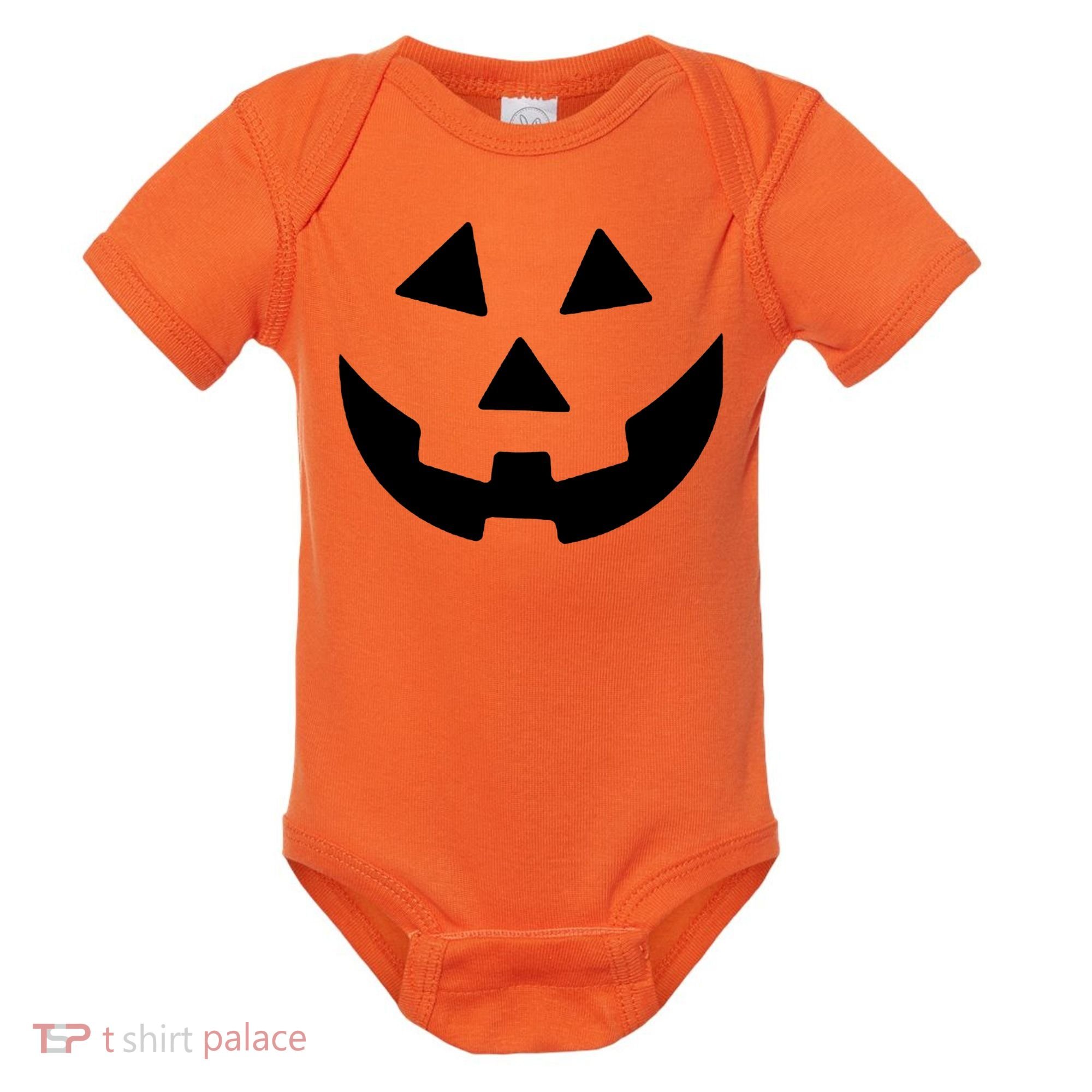 Jack O Lantern Pumpkin Halloween Costume Baby Bodysuit