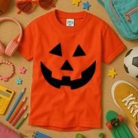 Jack O Lantern Pumpkin Halloween Costume Kids T-Shirt thumb 3