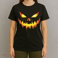 Jack O Lantern Face Pumpkin Scary Halloween Costume Funny T-Shirt thumb 4