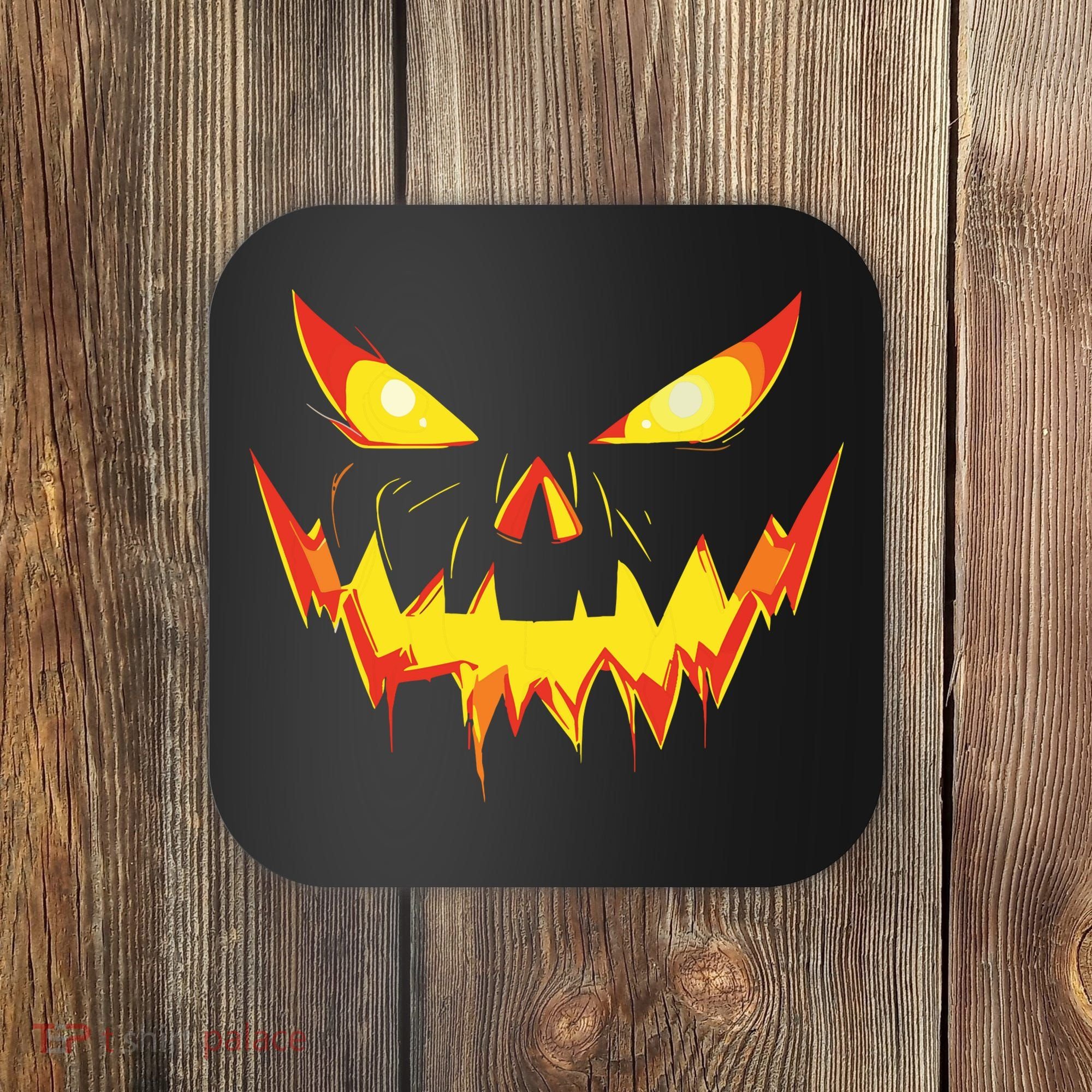Jack O Lantern Face Pumpkin Scary Halloween Costume Funny Coaster