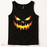 Jack O Lantern Face Pumpkin Scary Halloween Costume Funny Tank Top thumb 2