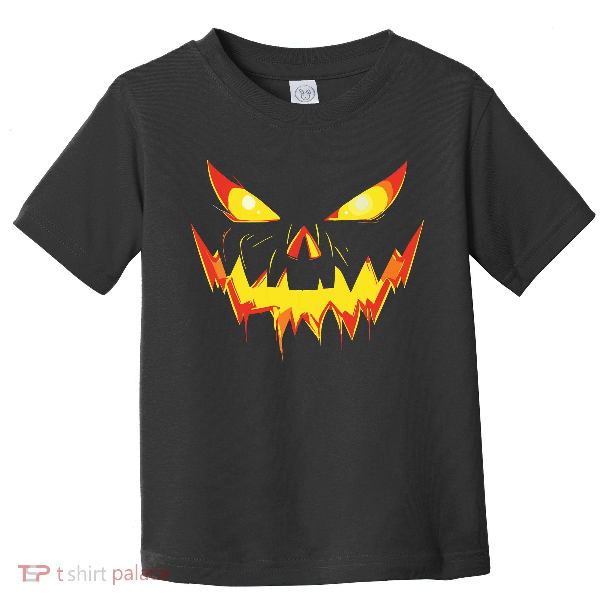 Jack O Lantern Face Pumpkin Scary Halloween Costume Funny Toddler T-Shirt