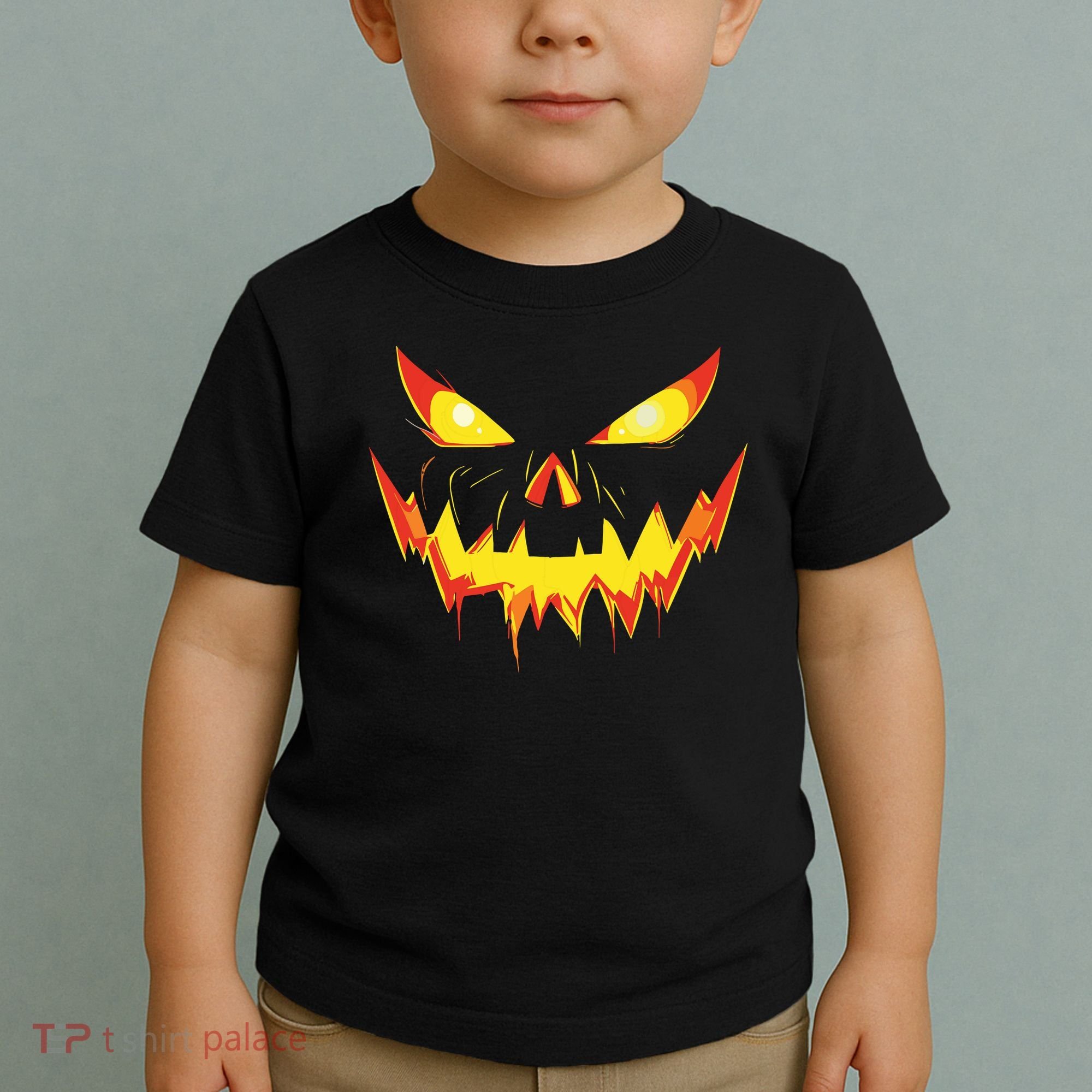 Jack O Lantern Face Pumpkin Scary Halloween Costume Funny Toddler T-Shirt