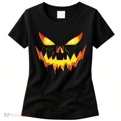 Jack O Lantern Face Pumpkin Scary Halloween Costume Funny Women's T-Shirt