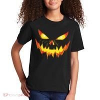 Jack O Lantern Face Pumpkin Scary Halloween Costume Funny Kids T-Shirt thumb 2