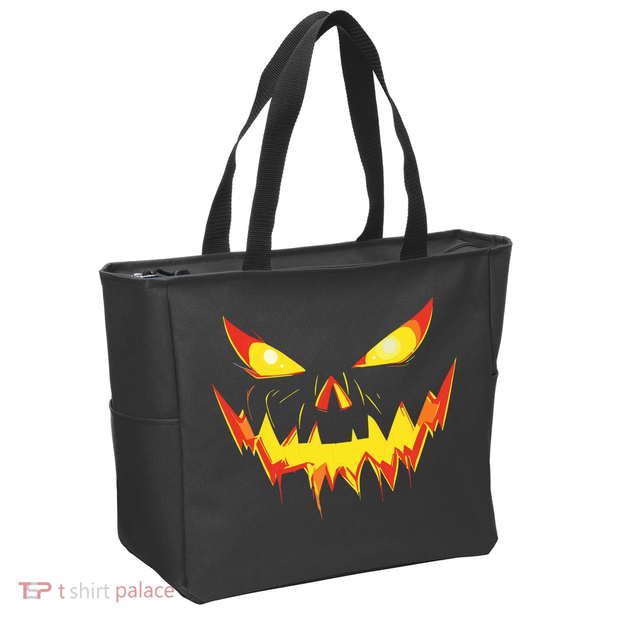 Jack O Lantern Face Pumpkin Scary Halloween Costume Funny Tote Bag