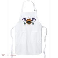 Jack O Lantern Creepy Skull Bat Halloween Apron thumb 0