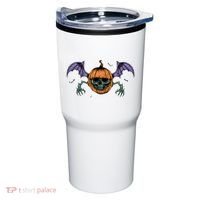 Jack O Lantern Creepy Skull Bat Halloween Tumbler thumb 0