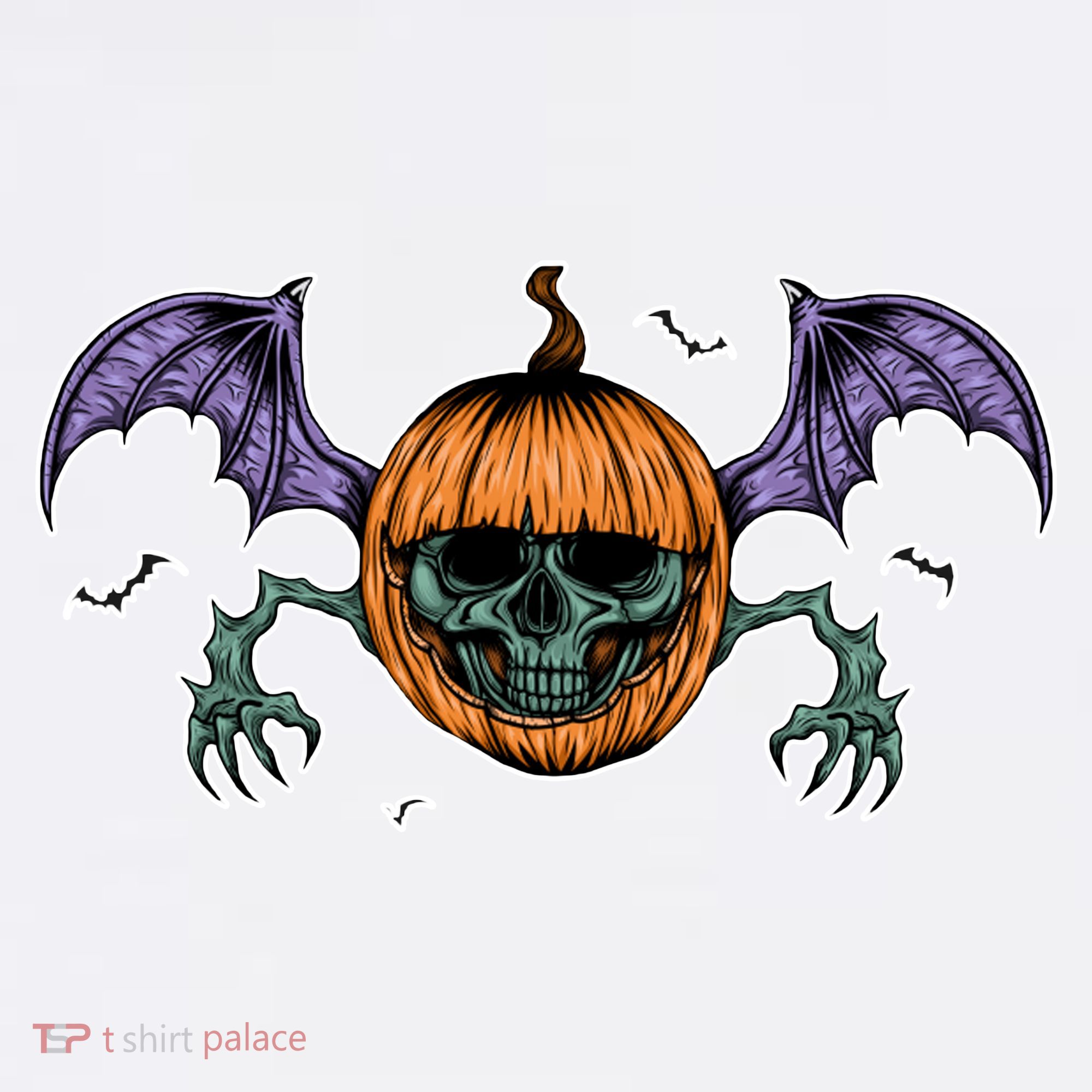 Jack O Lantern Creepy Skull Bat Halloween Mousepad