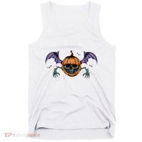 Jack O Lantern Creepy Skull Bat Halloween Tank Top thumb 0