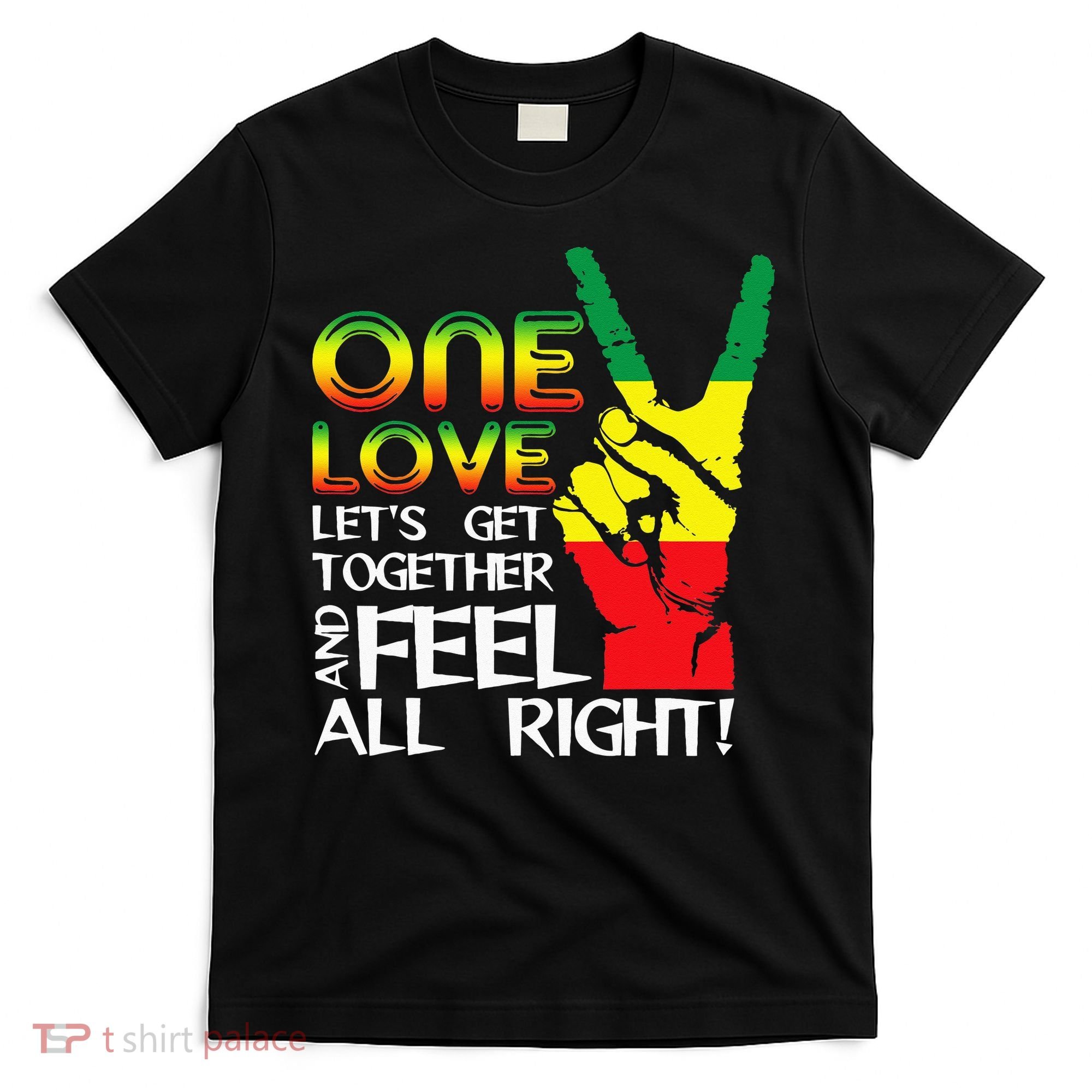 Jamaica One Love Reggae Caribbean Music Pride Flag T-Shirt