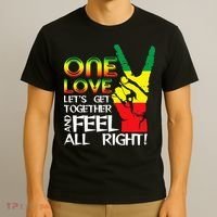Jamaica One Love Reggae Caribbean Music Pride Flag T-Shirt thumb 3