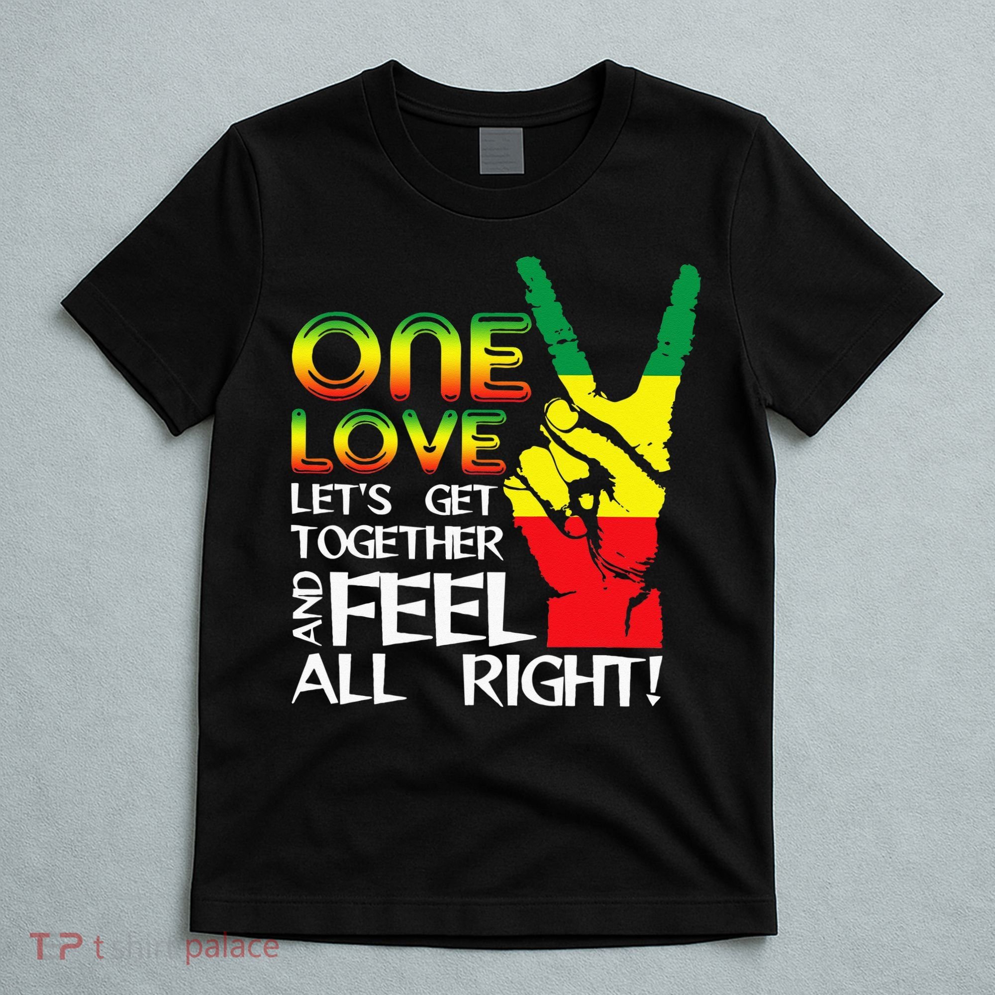 Jamaica One Love Reggae Caribbean Music Pride Flag T-Shirt