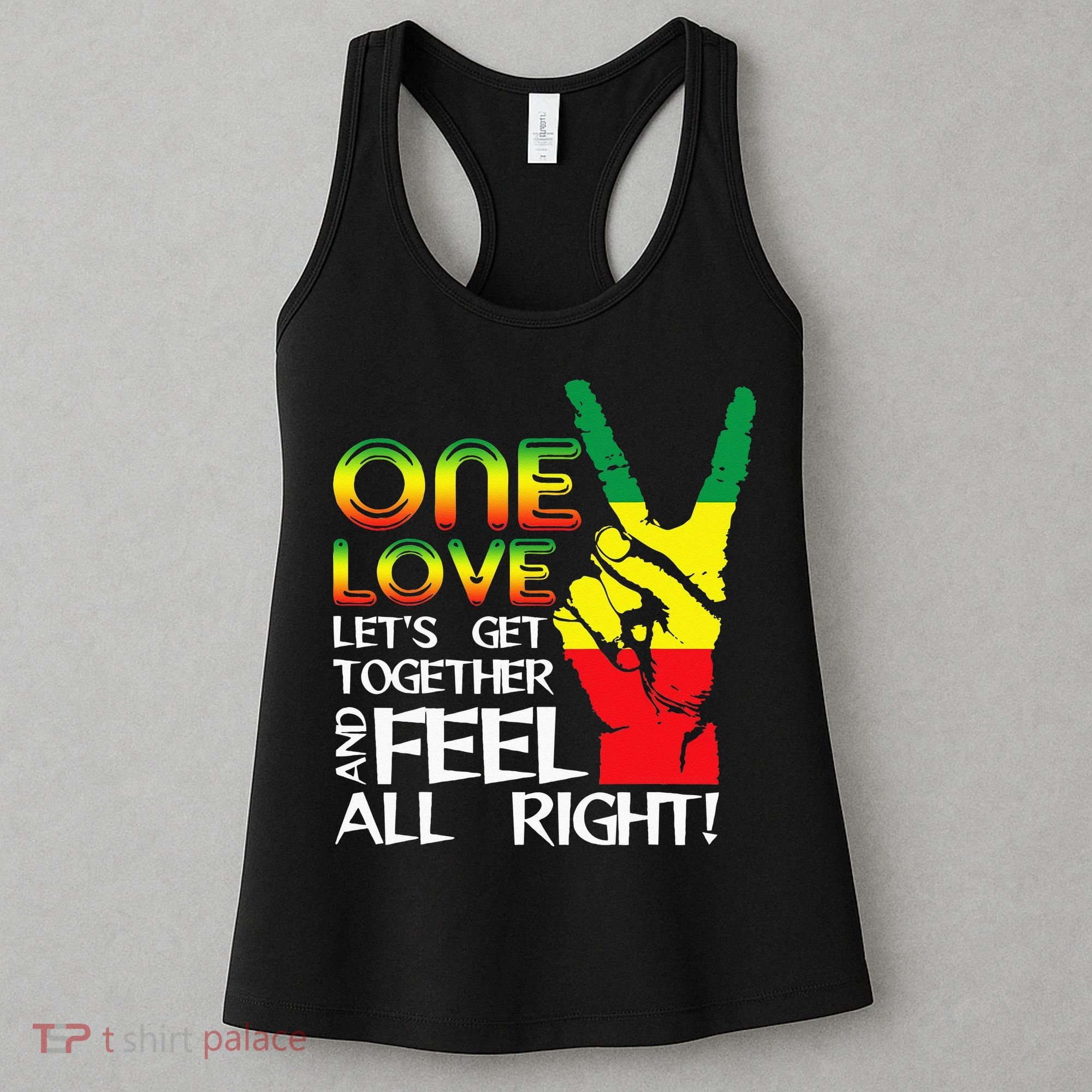 Jamaica One Love Reggae Caribbean Music Pride Flag Women's Tank Top