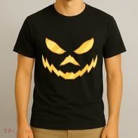 Jack O Lantern Face Halloween Spooky T-Shirt thumb 3