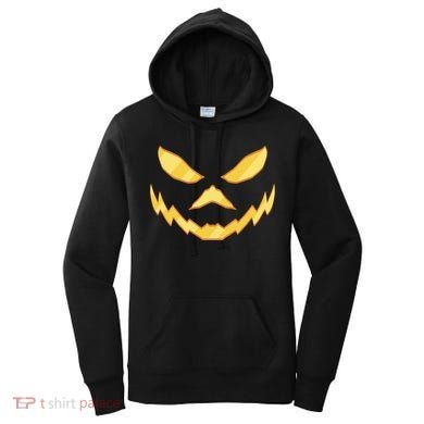 Jack O Lantern Face Halloween Spooky Women's Hoodie