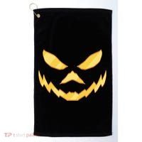 Jack O Lantern Face Halloween Spooky Golf Towel thumb 0