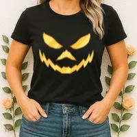 Jack O Lantern Face Halloween Spooky Women's T-Shirt thumb 2
