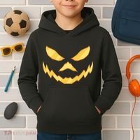 Jack O Lantern Face Halloween Spooky Kids Hoodie thumb 2