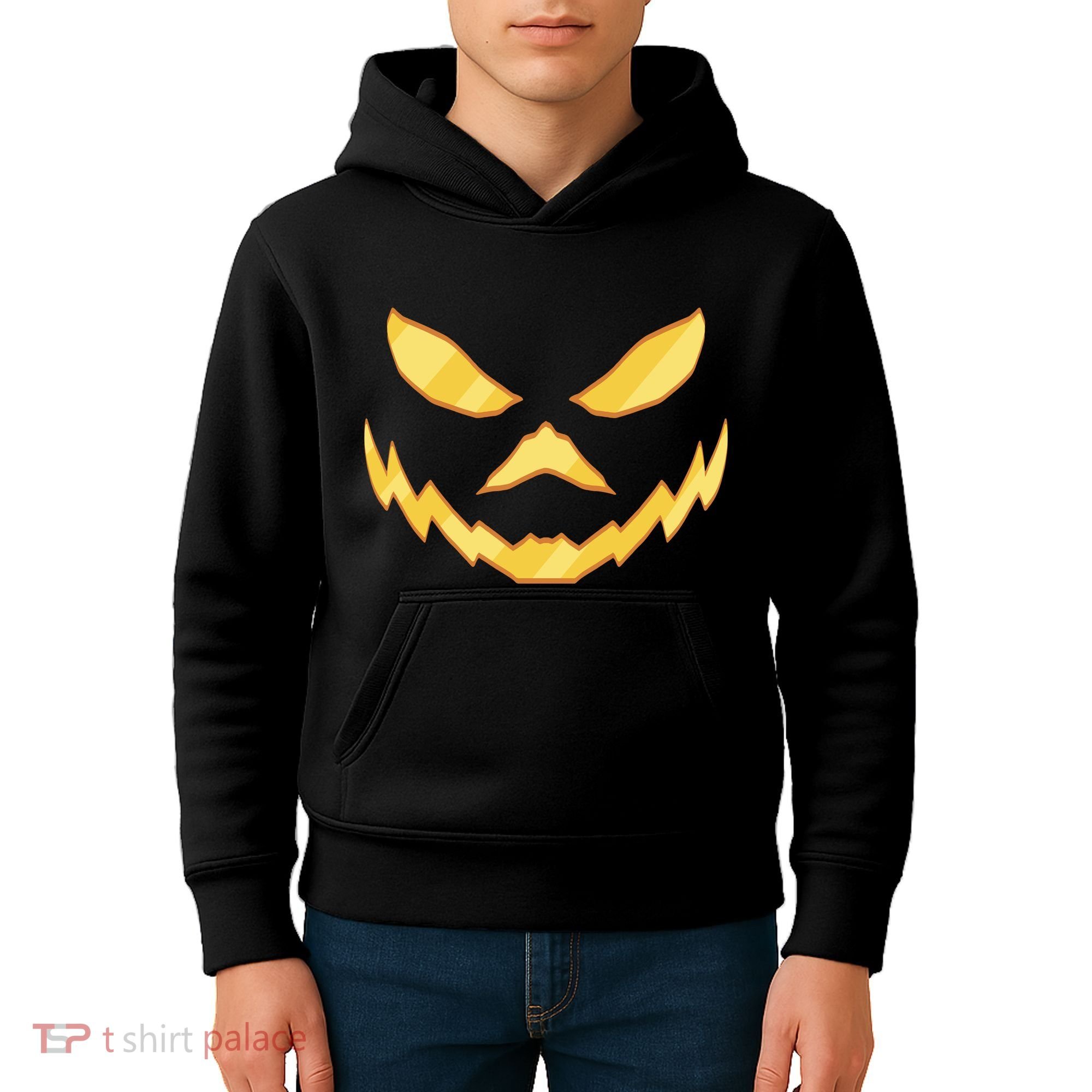 Jack O Lantern Face Halloween Spooky Kids Hoodie