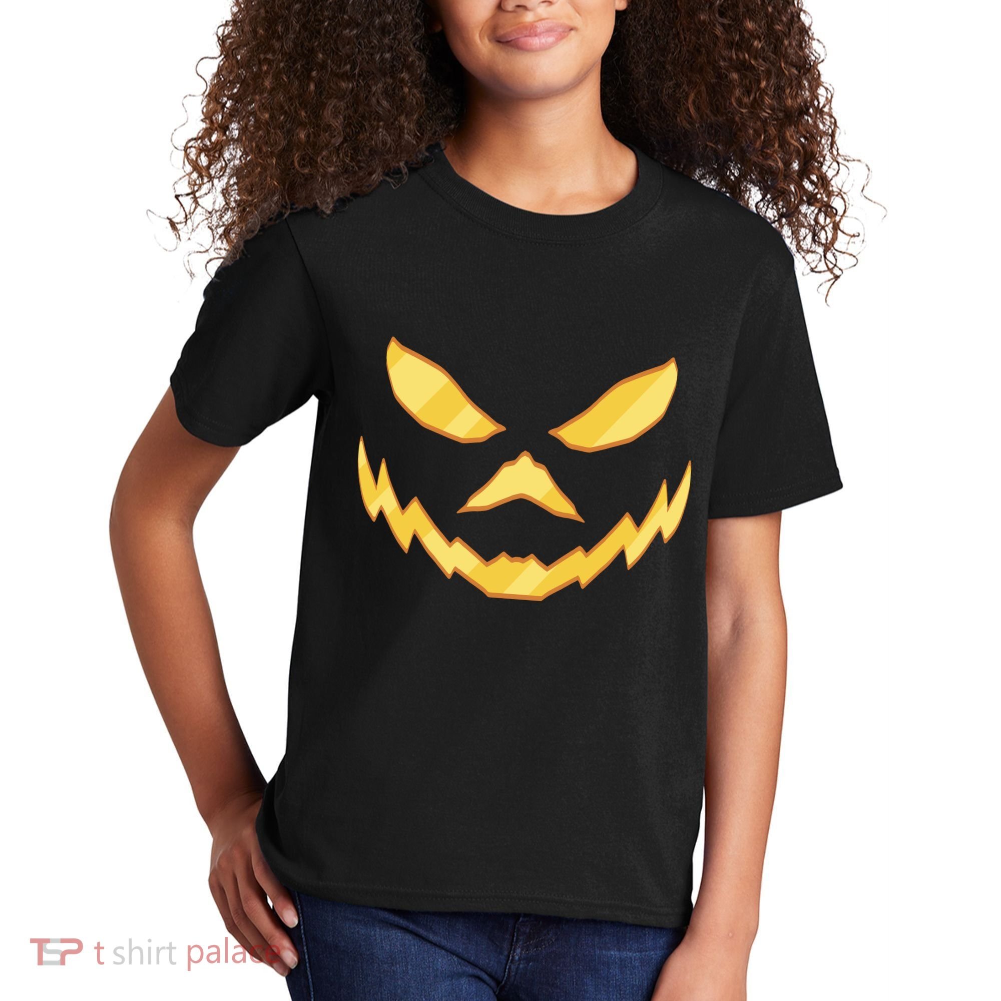 Jack O Lantern Face Halloween Spooky Kids T-Shirt