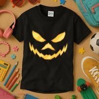 Jack O Lantern Face Halloween Spooky Kids T-Shirt thumb 3