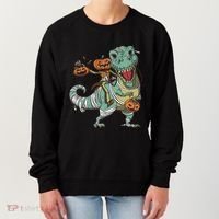 Jack O Lantern Riding T Rex Women's Sweatshirt thumb 0