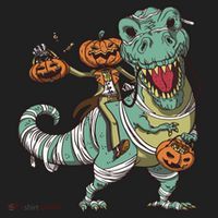 Jack O Lantern Riding T Rex Women's Sweatshirt thumb 2