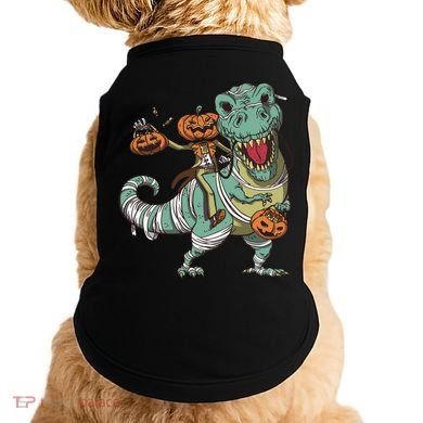 Jack O Lantern Riding T Rex Doggie Tank