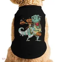Jack O Lantern Riding T Rex Doggie Tank thumb 0