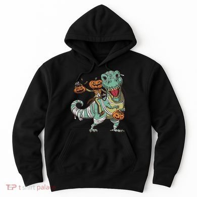 Jack O Lantern Riding T Rex Hoodie