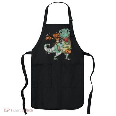 Jack O Lantern Riding T Rex Apron