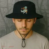 Jack O Lantern Riding T Rex Bucket Hat thumb 2