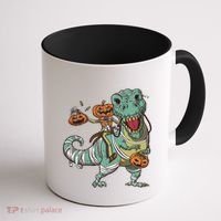 Jack O Lantern Riding T Rex Coffee Mug thumb 1