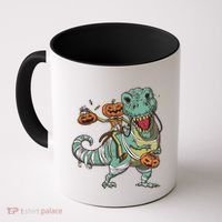 Jack O Lantern Riding T Rex Coffee Mug thumb 0