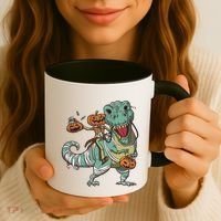 Jack O Lantern Riding T Rex Coffee Mug thumb 3