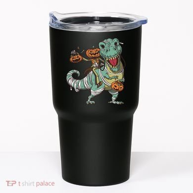 Jack O Lantern Riding T Rex Tumbler
