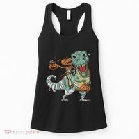 Jack O Lantern Riding T Rex Women's Tank Top thumb 0