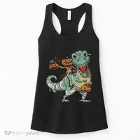 Jack O Lantern Riding T Rex Women's Tank Top thumb 0