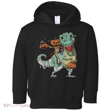 Jack O Lantern Riding T Rex Toddler Hoodie