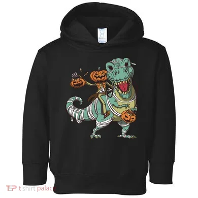 Jack O Lantern Riding T Rex Toddler Hoodie