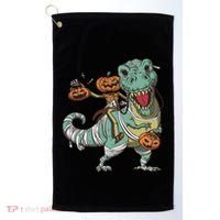 Jack O Lantern Riding T Rex Golf Towel thumb 0