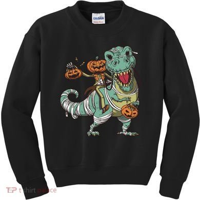 Jack O Lantern Riding T Rex Kids Sweatshirt