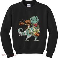 Jack O Lantern Riding T Rex Kids Sweatshirt thumb 0